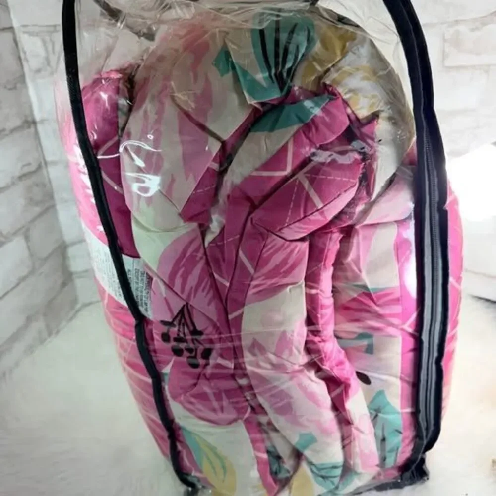 NEW Modern Southern Home Reversible Comforter Full Set Pink Turquoise Floral